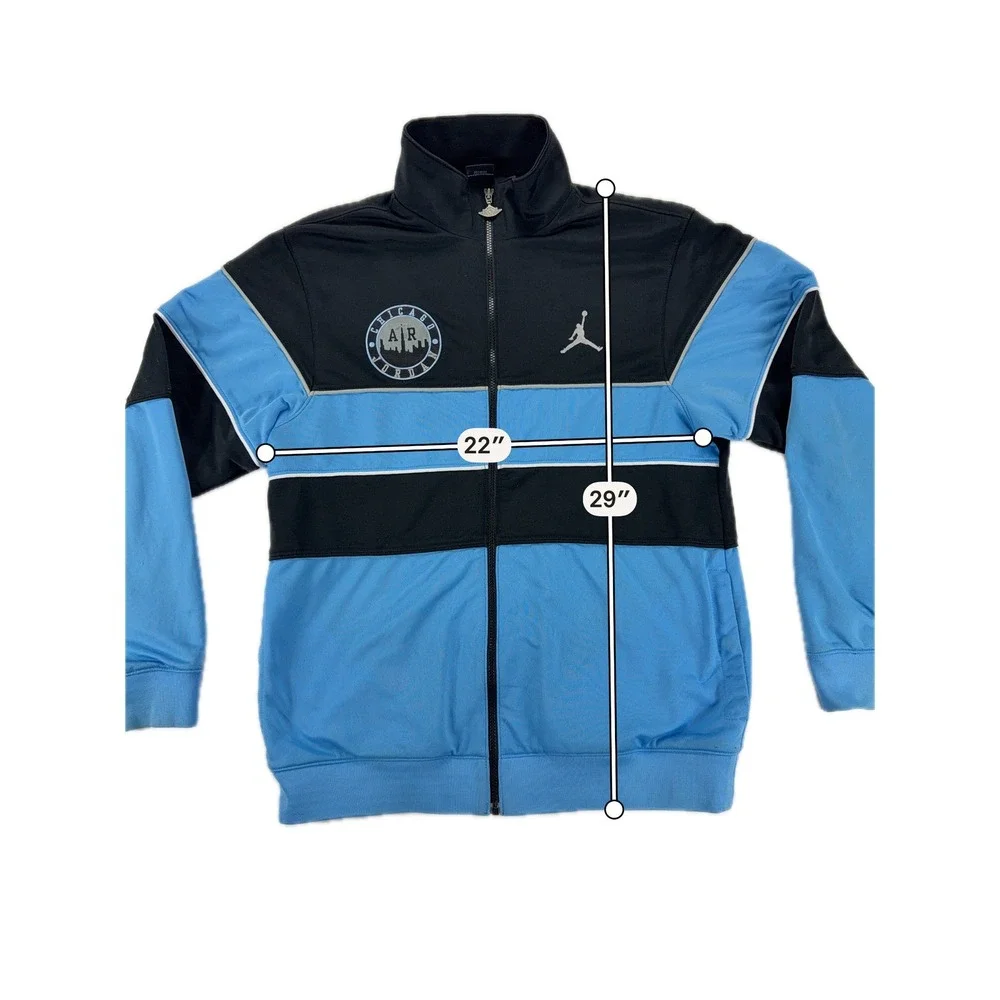 Air Jordan Full Zip Track‎ Jacket Mens XL Black Blue Retro Athletic Logo